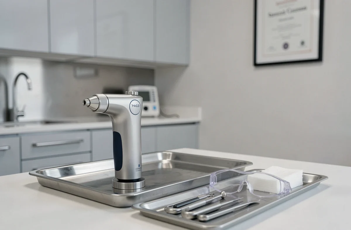 Équipement laser professionnel dans une cabine de traitement d'un centre esthétique parisien