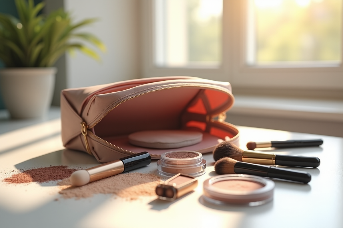 Trousse de maquillage avec produits luxueux et abordables